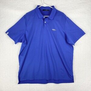 RLX Ralph Lauren Shirt Mens 2XL XXL Blue Polo Short Sleeve Golf‎ Logo Breathable